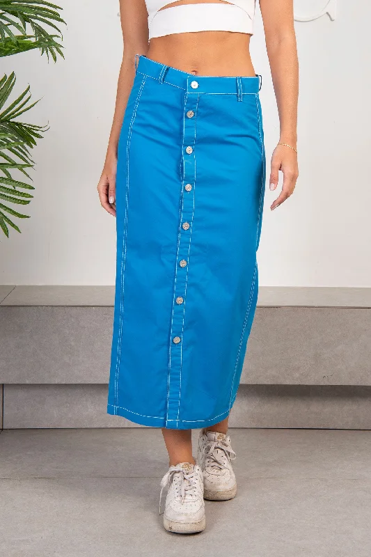 Buttoned Up Skirt - Azul