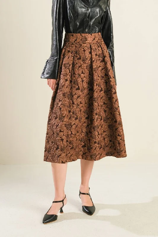 ETERNAL DEVOTION WOVEN FULL MIDI SKIRT