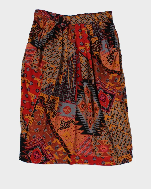 Geometric Patterned Midi Skirt - S