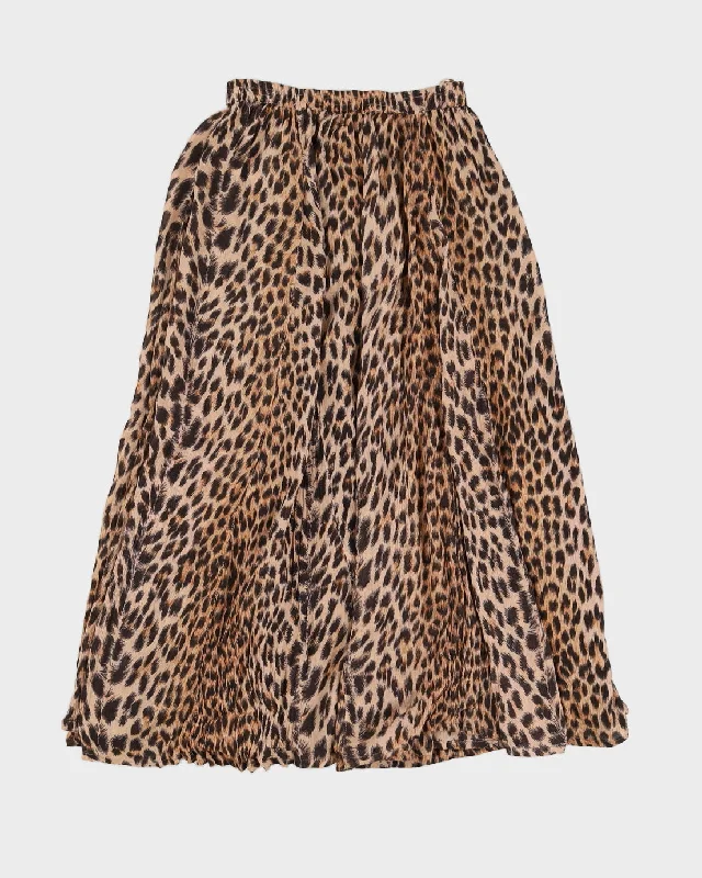 Leopard Print Midi Skirt - S