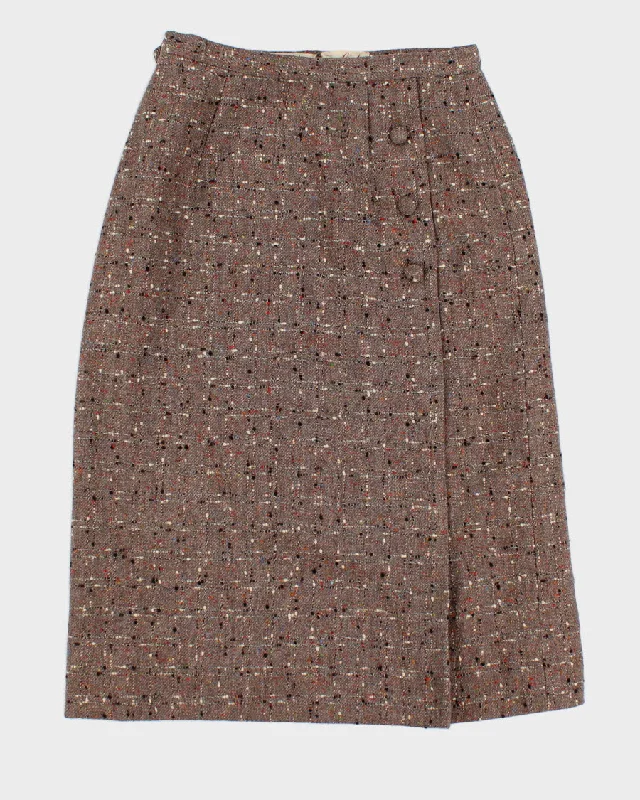 Womens True Vintage 1950s Pure Wool Midi Skirt - S