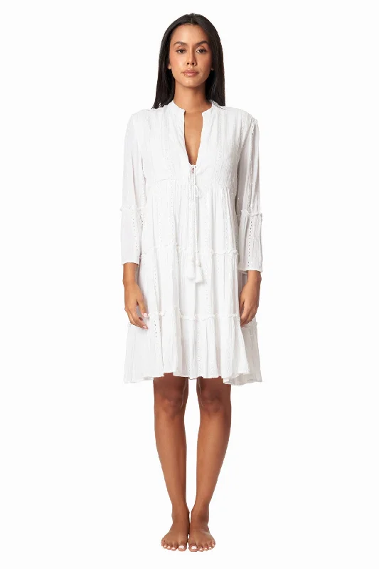 Agnes Flowy Flared Sleeve Casual Mini Dress by La Moda