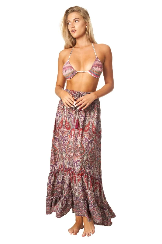 Boho Positano Inspired Floral Maxi Skirt