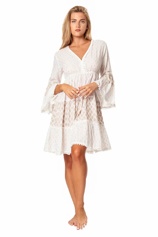 Tracy Flowy Flared Sleeve Casual Mini Dress