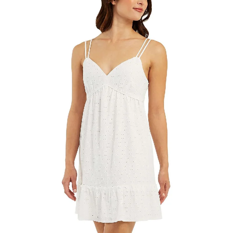 BCX Womens Juniors Eyelet Short Mini Dress