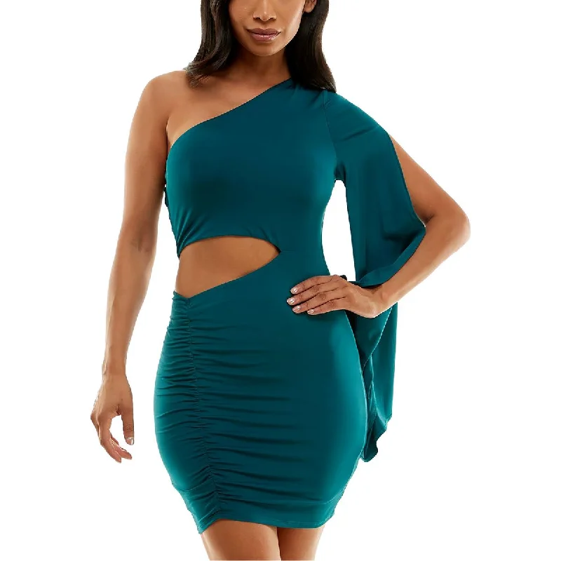 Bebe Womens Juniors Party One-shoulder Mini Dress