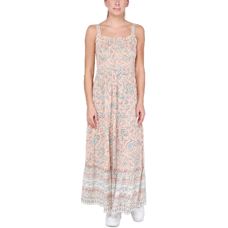 Black Tape_ Womens Paisley Rayon Maxi Dress