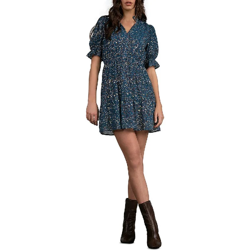 Elan Womens Printed Short Mini Dress