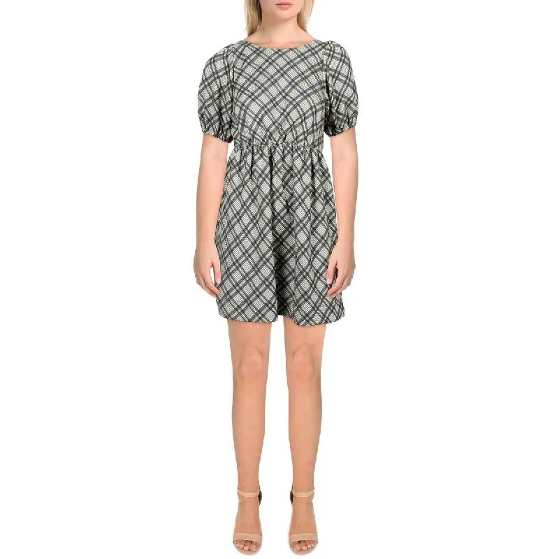 Line & Dot Womens Lisa Puff Sleeve Short Mini Dress