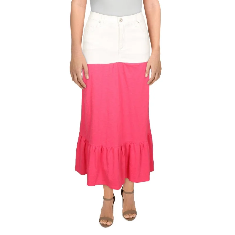 Refried Apparel Womens    Denim Slub Maxi Skirt