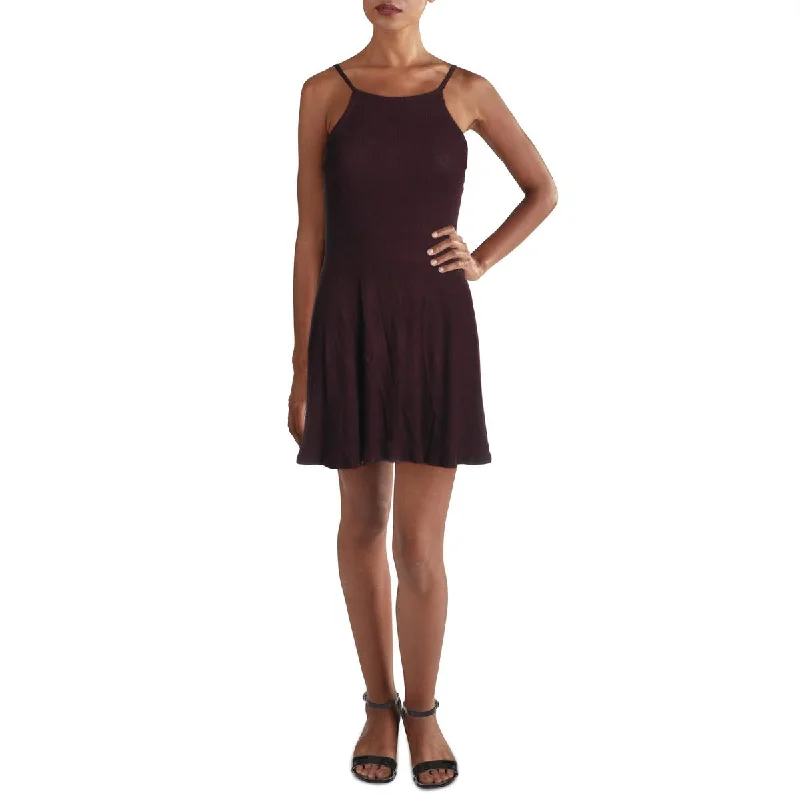 Sadie & Sage Womens Sleeveless Halter Mini Dress