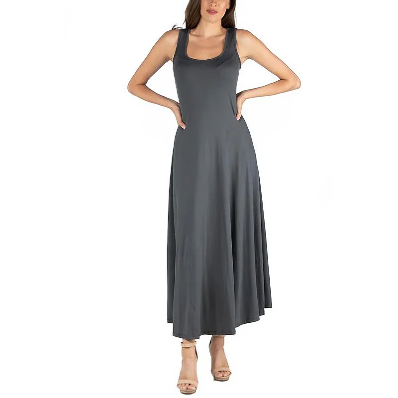 24seven Comfort Apparel Womens Sleeveless Long Maxi Dress