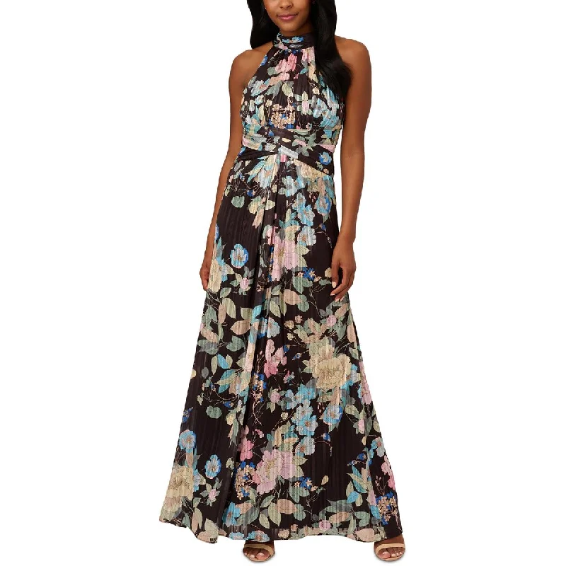 Adrianna Papell Womens Chiffon Floral Maxi Dress