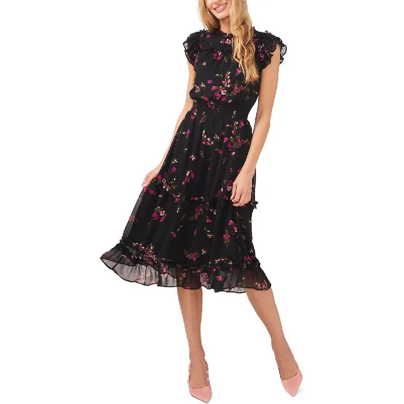 CeCe Womens Fallen Leaves Floral Long Maxi Dress