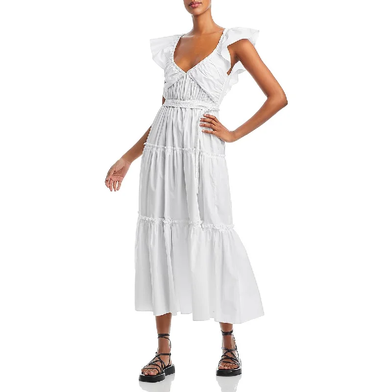 Derek Lam 10 Crosby Womens Anastasia Cotton Long Maxi Dress