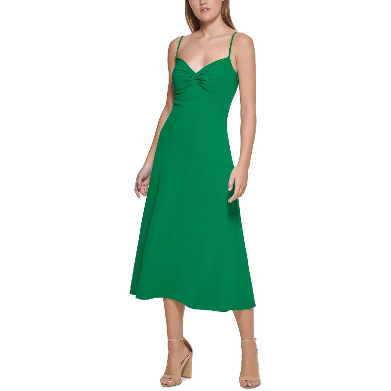 Guess Womens Knot-Front Midi Midi Dress