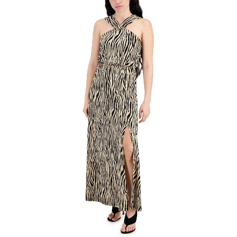 INC Womens Petites Animal Print  Maxi Dress