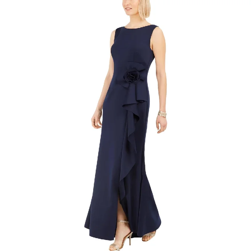 Jessica Howard Womens Petites Ruffled Long Maxi Dress