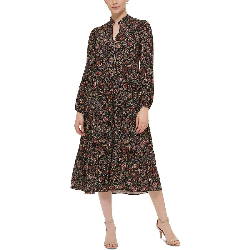 Jessica Howard Womens Woven Floral Midi Dress