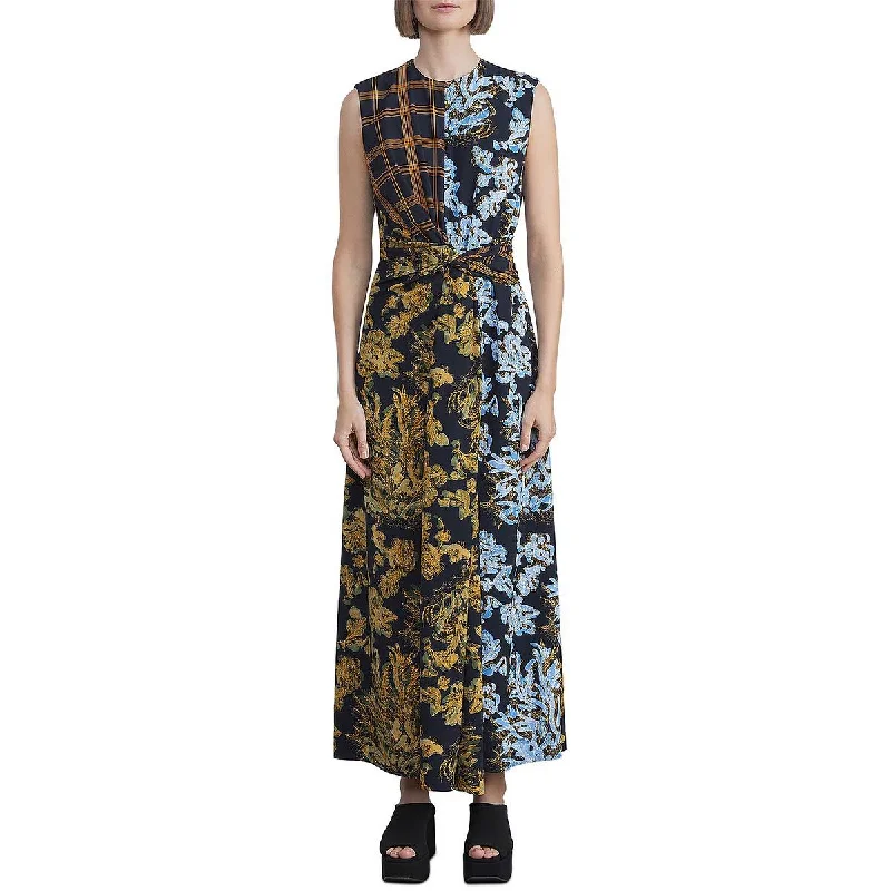 Lafayette 148 New York Womens Faux Wrap Long Maxi Dress