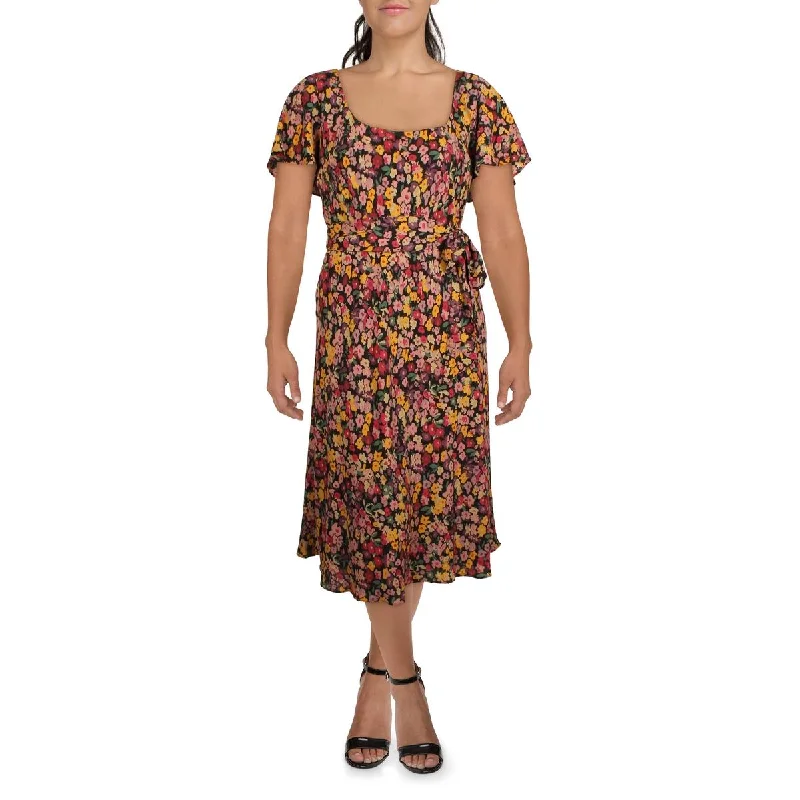 Lauren Ralph Lauren Womens Floral Long Midi Dress