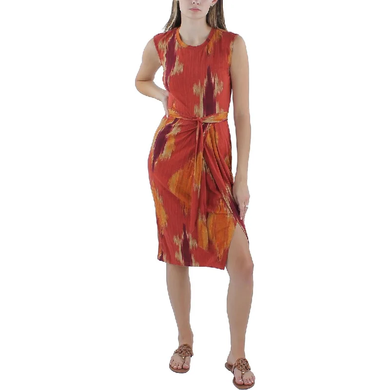 Lauren Ralph Lauren Womens Printed Belted Midi Dress