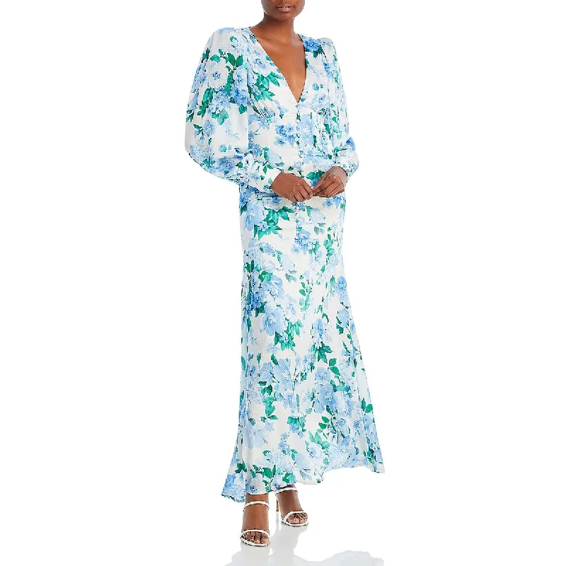 Line & Dot Womens Lisette Chiffon Floral Maxi Dress