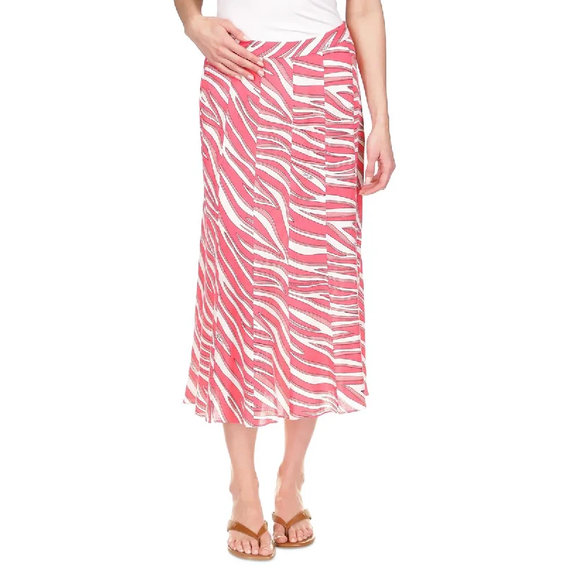 MICHAEL Michael Kors Womens Striped  Midi Skirt