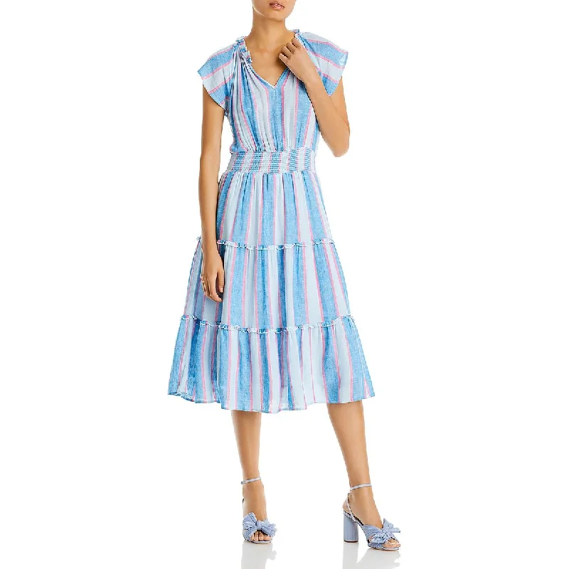 Rails Womens Smocked Cotton Midi Dress