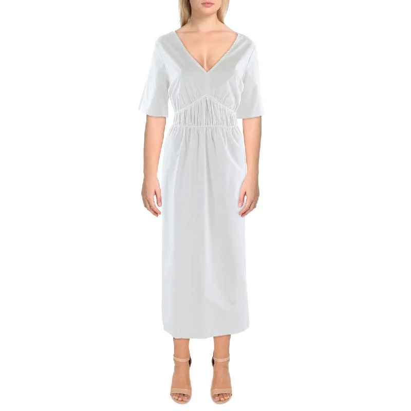 Tash + Sophie Womens Shirred Long Maxi Dress