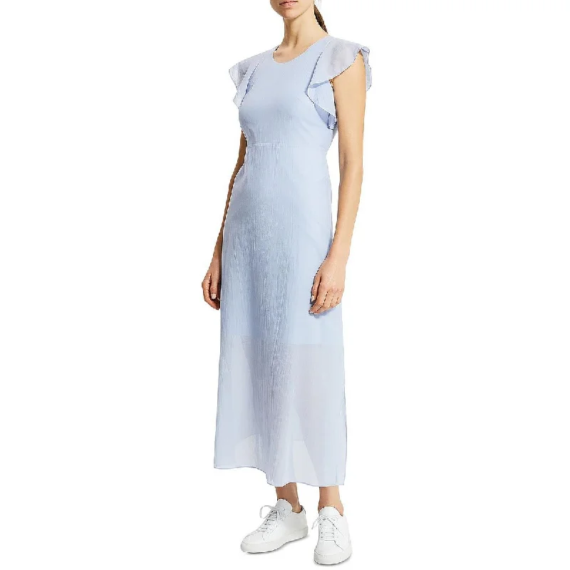 Theory Womens Cotton Calf Midi Dress