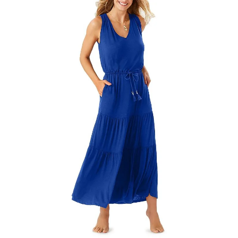 Tommy Bahama Womens Double V Long Maxi Dress