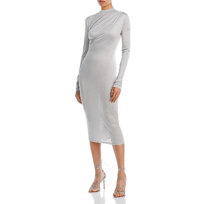 Undra Celeste New York Womens Ruched Jersey Midi Dress