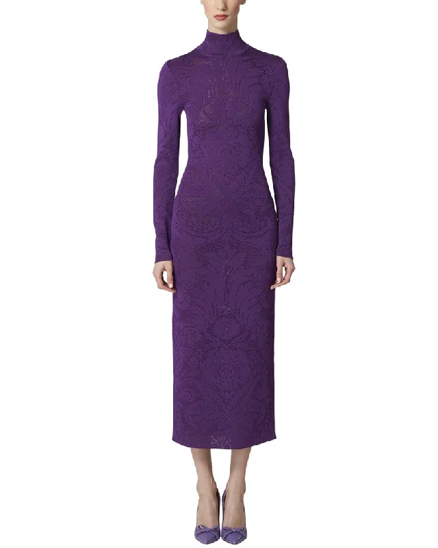 Carolina Herrera Turtleneck Midi Dress