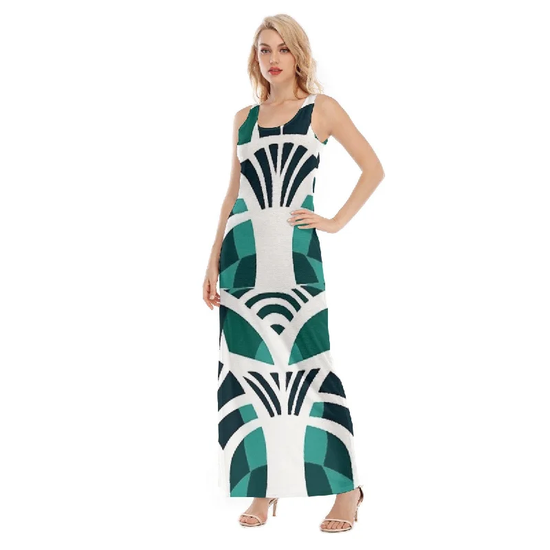 All-Over Print Women's Vest Dress | Length To Ankle