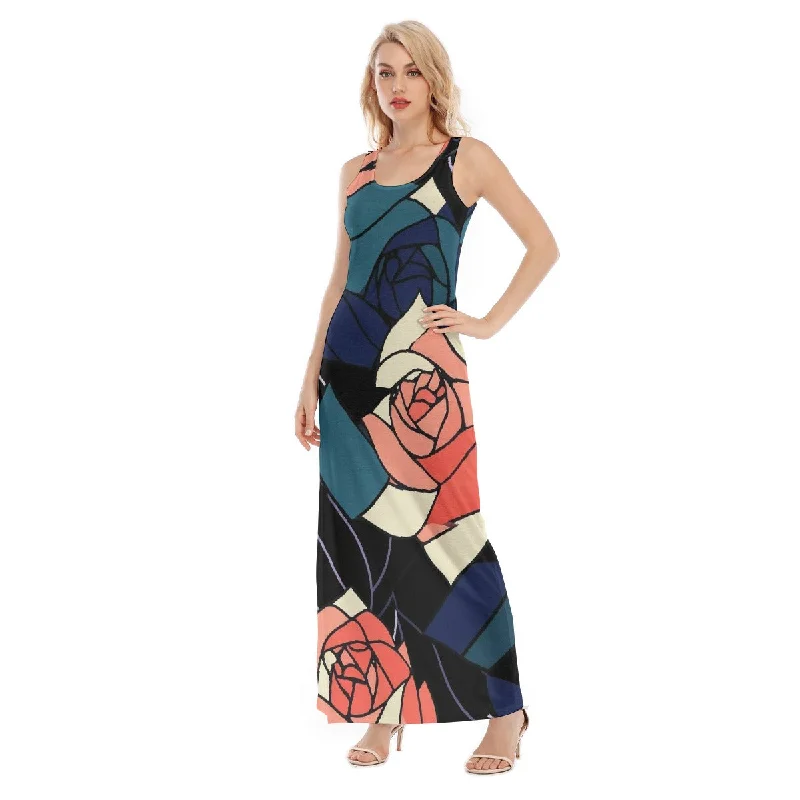 All-Over Print Women's Vest Dress | Length To Ankle