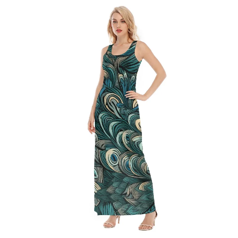 All-Over Print Women's Vest Dress | Length To Ankle