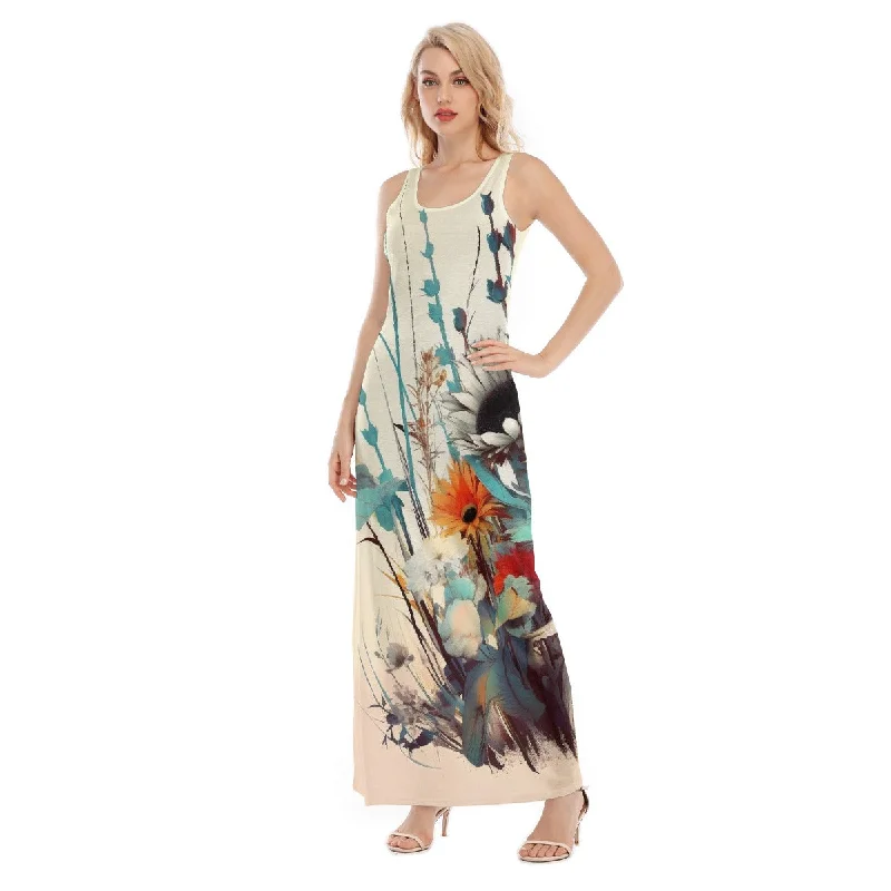 All-Over Print Women's Vest Dress | Length To Ankle