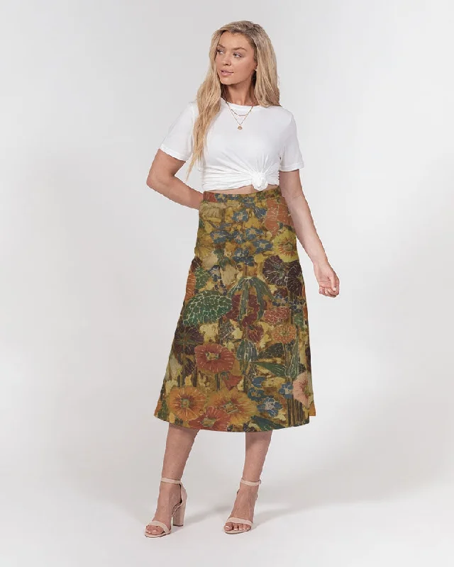 Autumn play Women's All-Over Print A-Line Midi Skirt