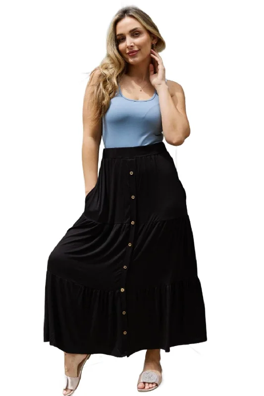 Heimish So Easy Full Size Solid Maxi Skirt