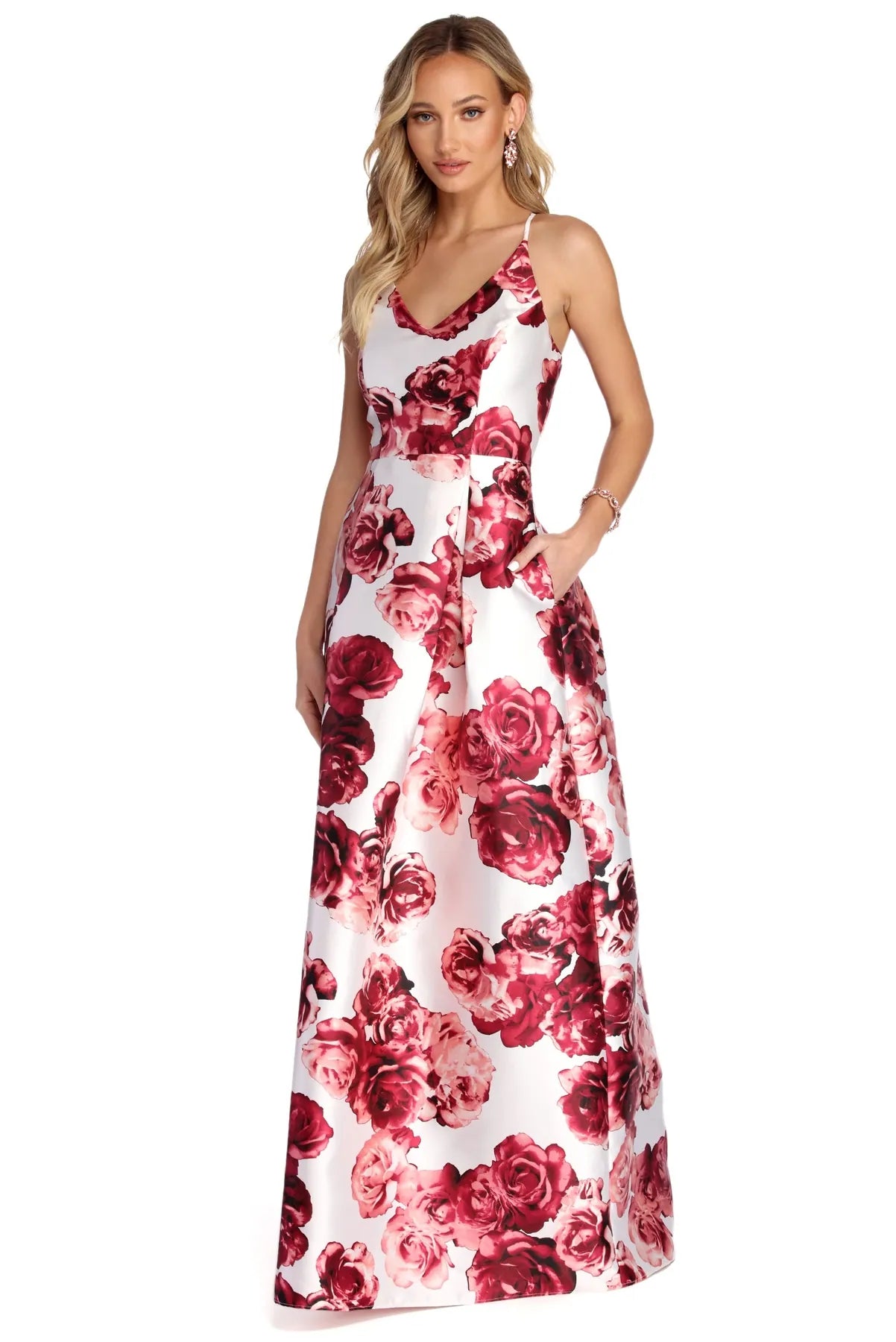 Joanna Formal Floral Satin Dress