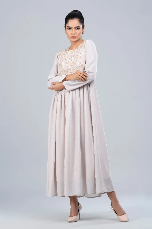 Full-Sleeve Georgette Long Dress