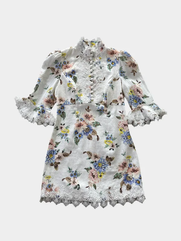 Buttoned Floral Dress